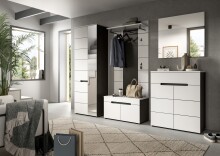 Garderoben-Set >Canu< in Basalt Grau / Weiß - 160x190x37cm (BxHxT)