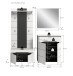 Garderoben-Set >Canu< in Basalt Grau / Weiß - 175x190x37cm (BxHxT)