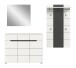 Garderoben-Set >Canu< in Basalt Grau / Weiß - 215x190x37cm (BxHxT)
