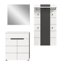 Garderoben-Set >Canu< in Basalt Grau / Weiß - 175x190x37cm (BxHxT)