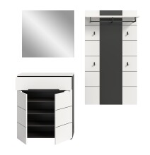 Garderoben-Set >Canu< in Basalt Grau / Weiß - 175x190x37cm (BxHxT)