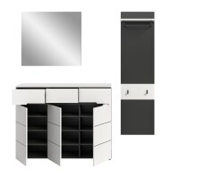 Garderoben-Set >Canu< in Basalt Grau / Weiß - 180x190x37cm (BxHxT)