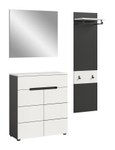 Garderoben-Set >Canu< in Basalt Grau / Weiß - 140x190x37cm (BxHxT)