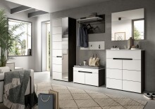 Garderoben-Set >Canu< in Basalt Grau / Weiß - 255x190x37cm (BxHxT)