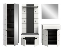 Garderoben-Set >Canu< in Basalt Grau / Weiß - 255x190x37cm (BxHxT)