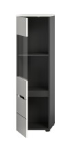 Vitrine >Canu< in Basalt Grau / Weiß - 36x125x33cm (BxHxT)