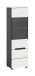 Vitrine >Canu< in Basalt Grau / Weiß - 36x125x33cm (BxHxT)