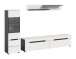 Wohnzimmer-Set >Canu< in Basalt Grau / Weiß - 221x141x33cm (BxHxT)