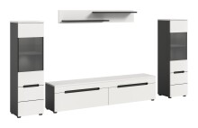Wohnzimmer-Set >Canu< in Basalt Grau / Weiß - 272x141x33cm (BxHxT)