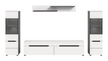 Wohnzimmer-Set >Canu< in Basalt Grau / Weiß - 272x141x33cm (BxHxT)