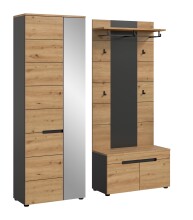 Garderoben-Set >Canu< in Basalt Grau / Artisan -...