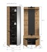 Garderoben-Set >Canu< in Basalt Grau / Artisan - 160x190x37cm (BxHxT)