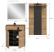 Garderoben-Set >Canu< in Basalt Grau / Artisan - 175x190x37cm (BxHxT)
