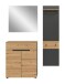 Garderoben-Set >Canu< in Basalt Grau / Artisan - 140x190x37cm (BxHxT)