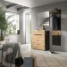 Garderoben-Set >Canu< in Basalt Grau / Artisan - 140x190x37cm (BxHxT)