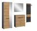 Garderoben-Set >Canu< in Basalt Grau / Artisan - 220x190x37cm (BxHxT)