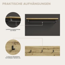 Garderoben-Set >Canu< in Basalt Grau / Artisan - 255x190x37cm (BxHxT)