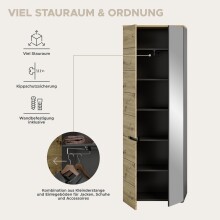 Garderoben-Set >Canu< in Basalt Grau / Artisan - 255x190x37cm (BxHxT)