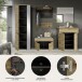 Garderoben-Set >Canu< in Basalt Grau / Artisan - 255x190x37cm (BxHxT)