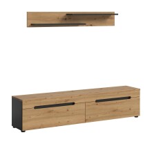 TV-Board >Canu< in Basalt Grau / Artisan -...