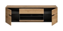 Lowboard >Canu< in Basalt Grau / Artisan - 55x184x44cm (BxHxT)