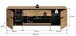 Lowboard >Canu< in Basalt Grau / Artisan - 55x184x44cm (BxHxT)