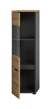 Vitrine >Canu< in Basalt Grau / Artisan - 36x125x33cm (BxHxT)