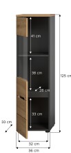 Vitrine >Canu< in Basalt Grau / Artisan - 36x125x33cm (BxHxT)