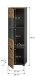 Vitrine >Canu< in Basalt Grau / Artisan - 36x125x33cm (BxHxT)