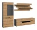 Wohnwand >Canu< in Basalt Grau / Artisan - 280x190x44cm (BxHxT)