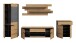 Wohnwand >Canu< in Basalt Grau / Artisan - 375x190x44cm (BxHxT)
