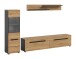 Wohnzimmer-Set >Canu< in Basalt Grau / Artisan - 221x141x33cm (BxHxT)
