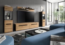 Wohnzimmer-Set >Canu< in Basalt Grau / Artisan -...