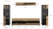Wohnzimmer-Set >Canu< in Basalt Grau / Artisan - 272x141x33cm (BxHxT)