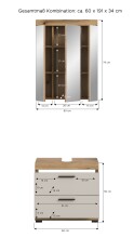 Badezimmer-Set >Scout< in Evoak Oak / Kaschmir - 60x191x34cm (BxHxT)