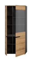 Vitrine >Canu< in Basalt Grau / Artisan - 190x80x37cm (BxHxT)