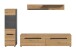 Wohnwand >Canu< in Basalt Grau / Artisan - 221x141x33cm (BxHxT)