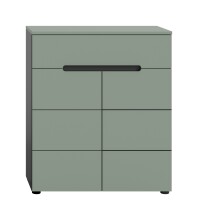 Schuhkommode >Canu< in Basalt Grau / Smoke Green - 94x80x37cm (BxHxT)