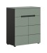 Schuhkommode >Canu< in Basalt Grau / Smoke Green - 94x80x37cm (BxHxT)