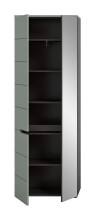 Garderobenschrank >Canu< in Basalt Grau / Smoke Green - 190x65x37cm (BxHxT)