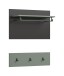 Garderobenpaneel >Canu< in Basalt Grau / Smoke Green - 73x80x27cm (BxHxT)