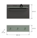 Garderobenpaneel >Canu< in Basalt Grau / Smoke Green - 73x80x27cm (BxHxT)