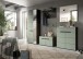 Garderobenpaneel >Canu< in Basalt Grau / Smoke Green - 73x80x27cm (BxHxT)