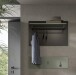 Garderobenpaneel >Canu< in Basalt Grau / Smoke Green - 73x80x27cm (BxHxT)