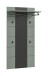 Garderobenpaneel >Canu< in Basalt Grau / Smoke Green - 141x80x29cm (BxHxT)