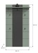 Garderobenpaneel >Canu< in Basalt Grau / Smoke Green - 141x80x29cm (BxHxT)