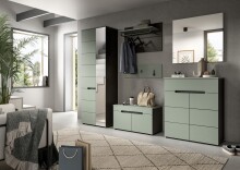 Sitzbank >Canu< in Basalt Grau / Smoke Green - 80x45x37cm (BxHxT)