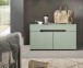 Sitzbank >Canu< in Basalt Grau / Smoke Green - 80x45x37cm (BxHxT)