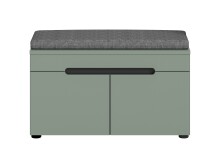 Sitzbank >Canu< in Basalt Grau / Smoke Green - 80x45x37cm (BxHxT)