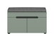 Sitzbank >Canu< in Basalt Grau / Smoke Green - 80x45x37cm (BxHxT)